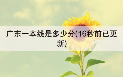 广东一本线是多少分(16秒前已更新)