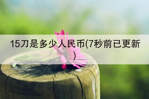 15刀是多少人民币(7秒前已更新)