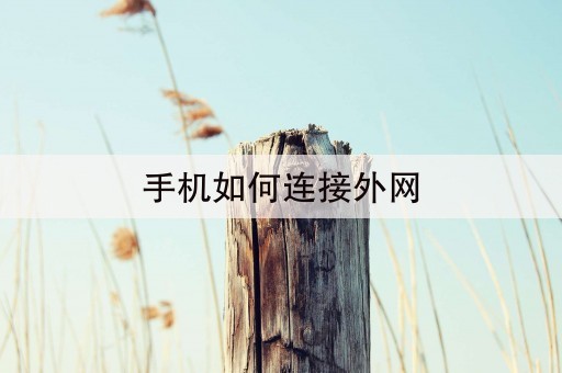 手机如何连接外网