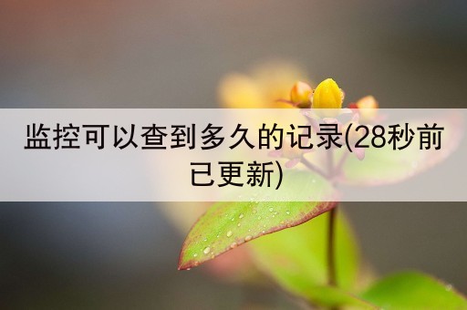 监控可以查到多久的记录(28秒前已更新)