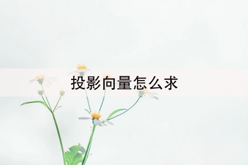 投影向量怎么求(23秒前已更新)