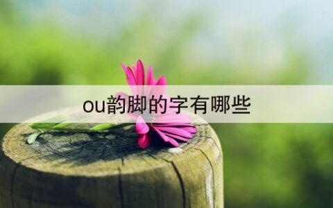 ou韵脚的字有哪些(9分钟前已更新)