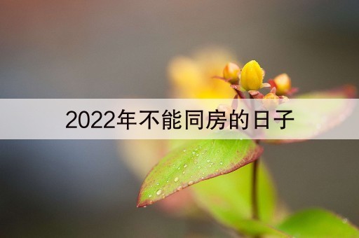 2022年不能同房的日子(今日知乎)2023更新