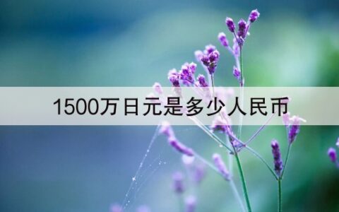 1500万日元是多少人民币