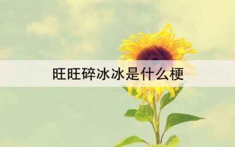 旺旺碎冰冰是什么梗(10秒前已更新)