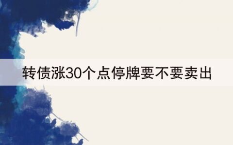 转债涨30个点停牌要不要卖出