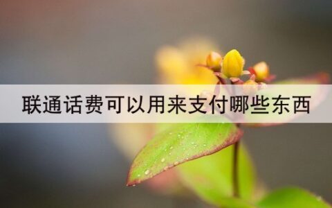 联通话费可以用来支付哪些东西