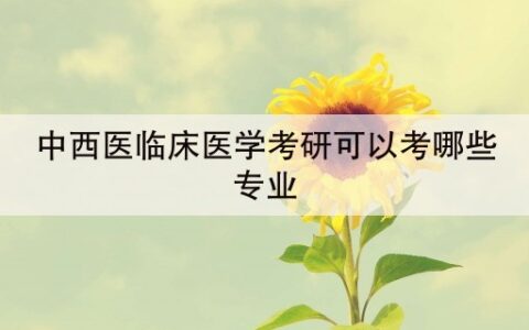 中西医临床医学考研可以考哪些专业