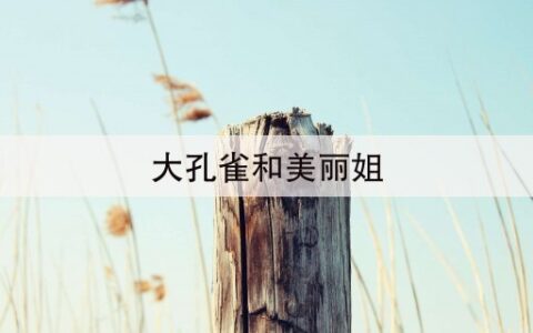 大孔雀和美丽姐(大孔雀和美丽姐的故事牡丹是谁)