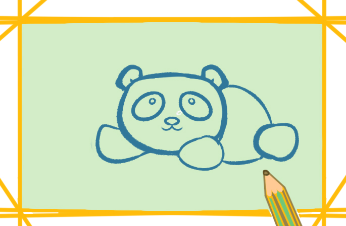 趴着的大熊猫上色简笔画要怎么画