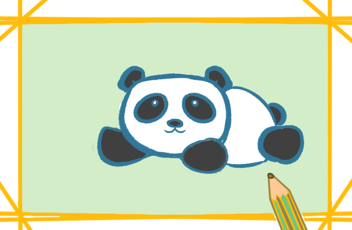 趴着的大熊猫上色简笔画要怎么画