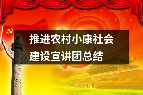 推进农村小康社会建设宣讲团总结