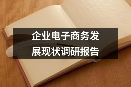 企业电子商务发展现状调研报告