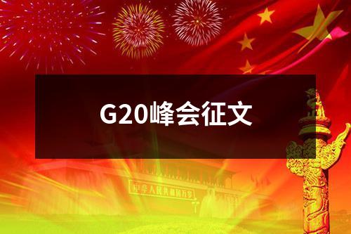 G20峰会征文